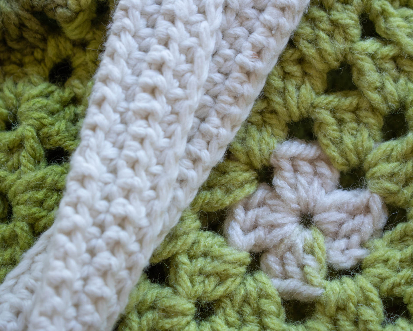 Green Crochet Tote Bag