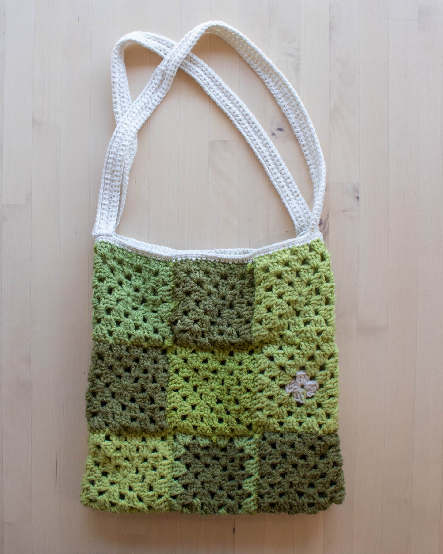 Green Crochet Tote Bag