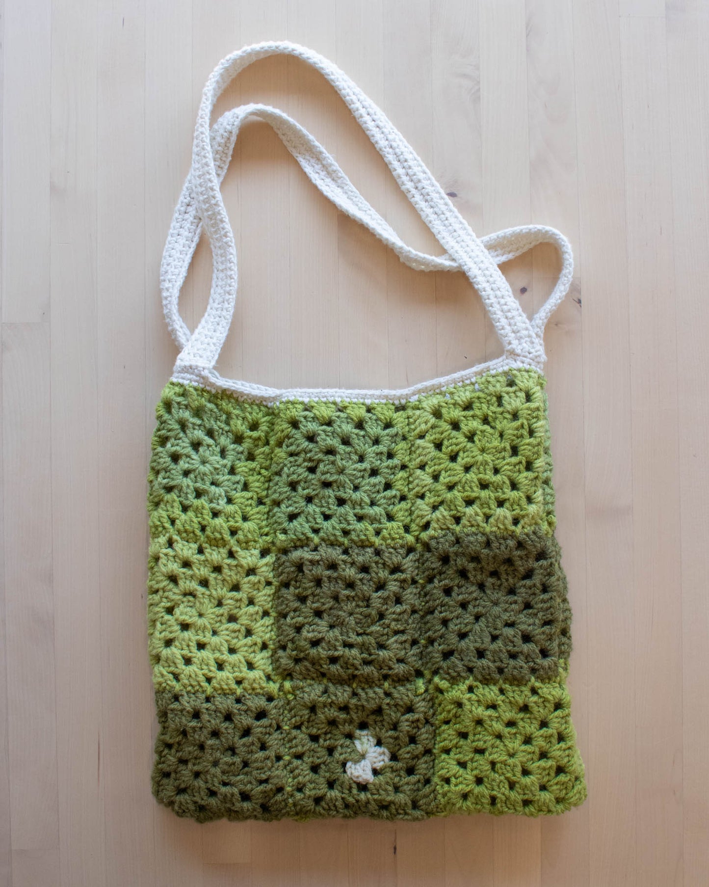 Green Crochet Tote Bag