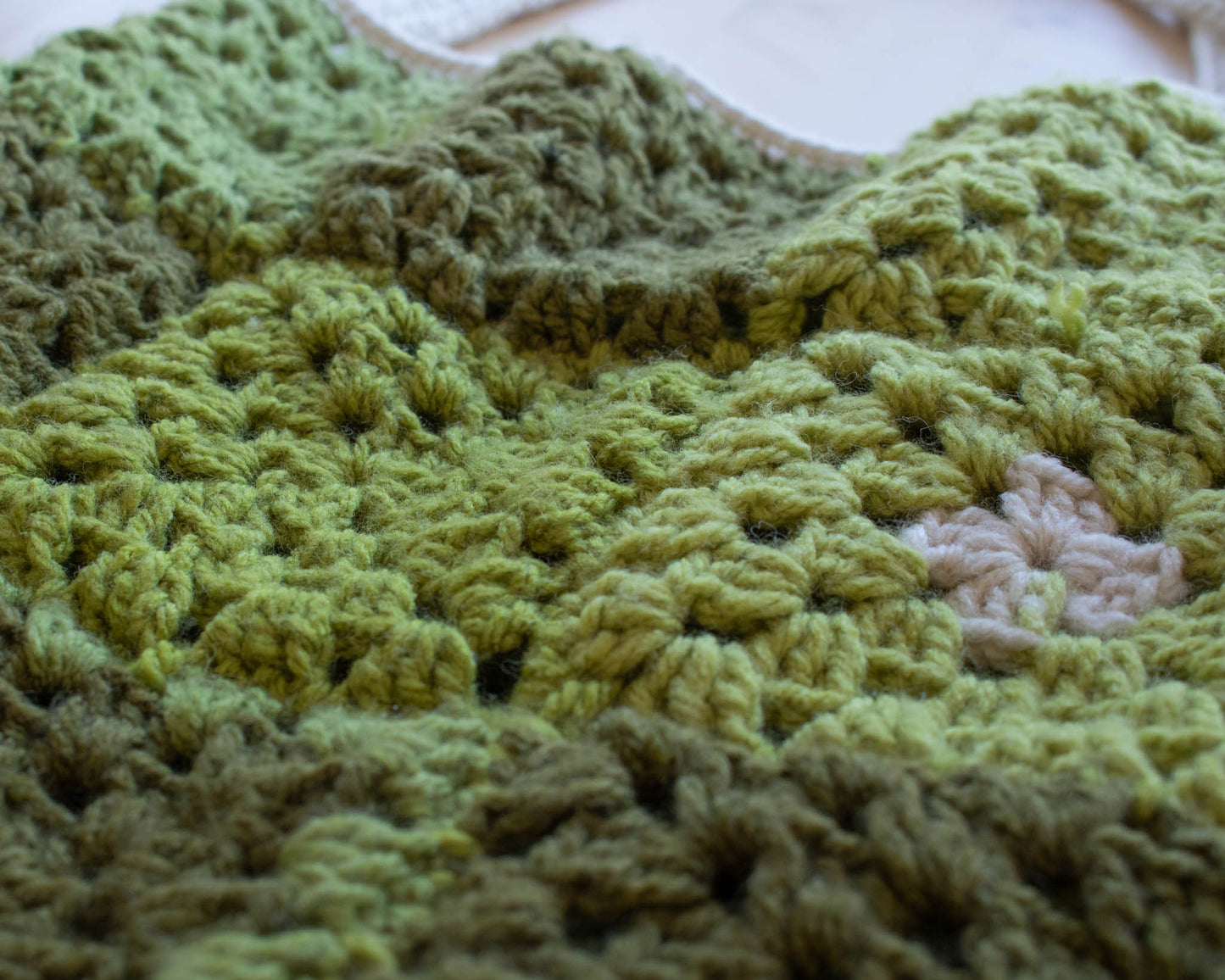 Green Crochet Tote Bag