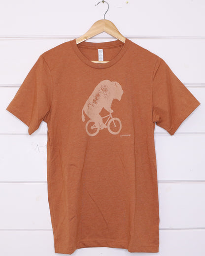 Bison Unisex Rust T-Shirt Front