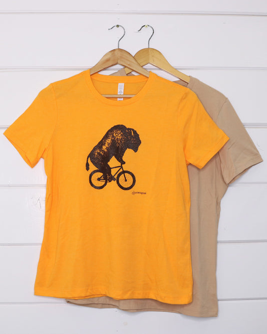 Bison Women's Orange and Tan T-Shirts